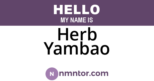 Herb Yambao