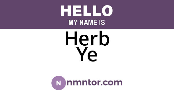 Herb Ye