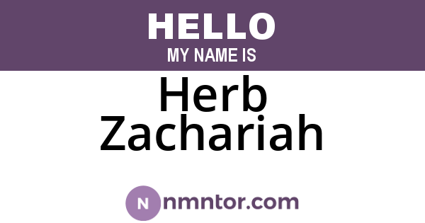 Herb Zachariah