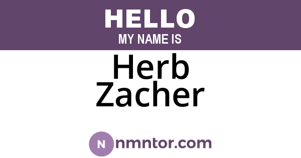 Herb Zacher