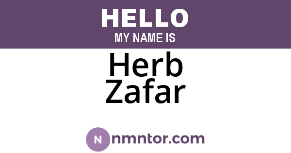 Herb Zafar