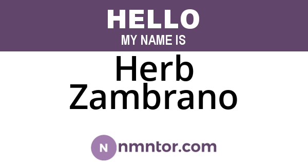 Herb Zambrano