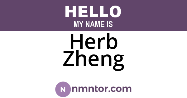 Herb Zheng