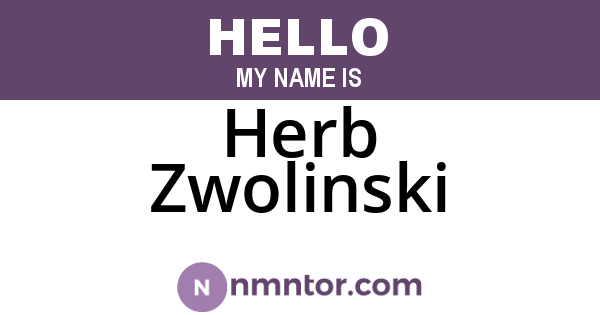 Herb Zwolinski