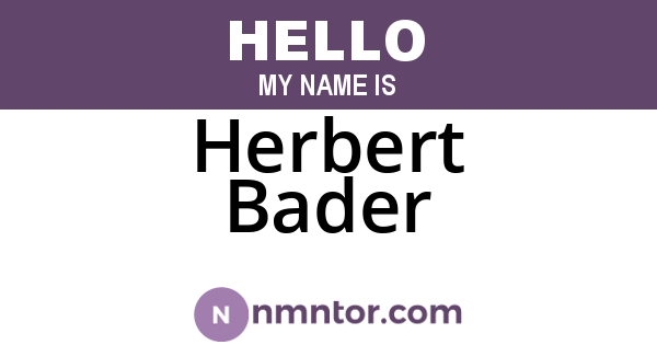Herbert Bader