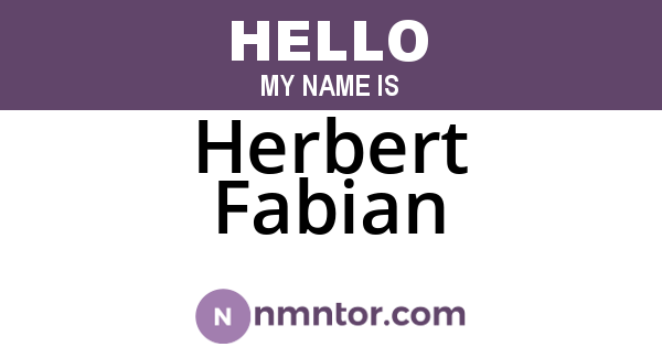 Herbert Fabian