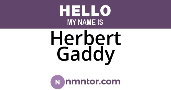 Herbert Gaddy