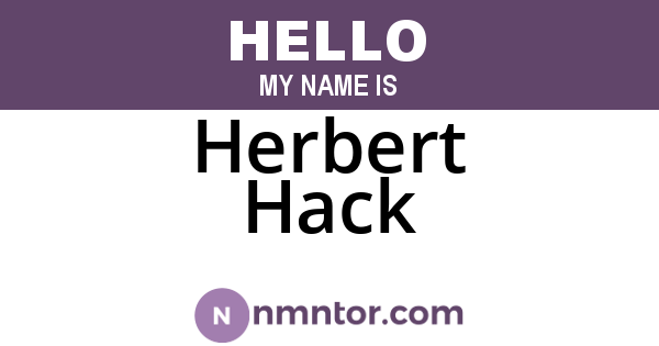 Herbert Hack