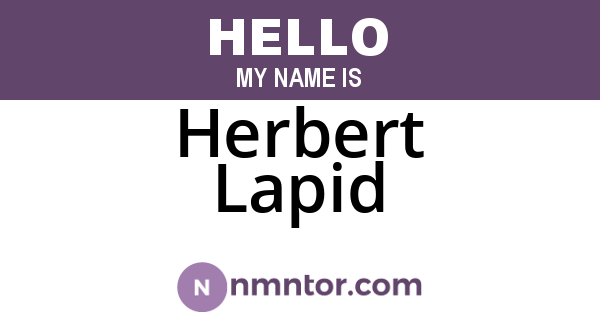 Herbert Lapid