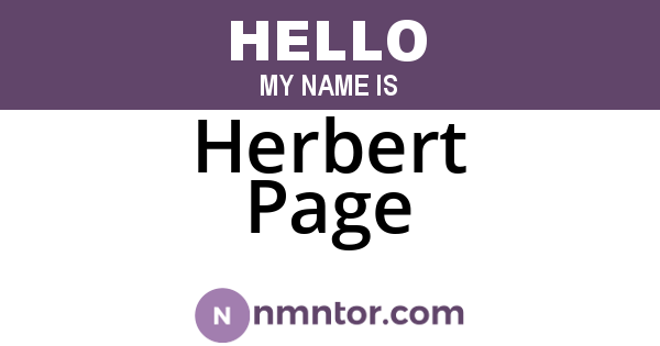 Herbert Page