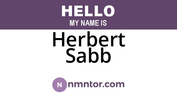 Herbert Sabb