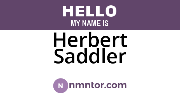 Herbert Saddler