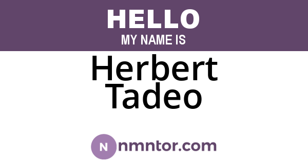 Herbert Tadeo