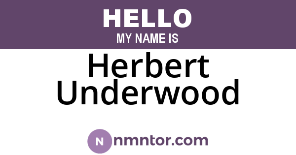 Herbert Underwood