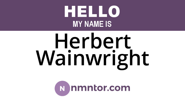 Herbert Wainwright