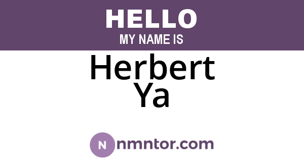 Herbert Ya