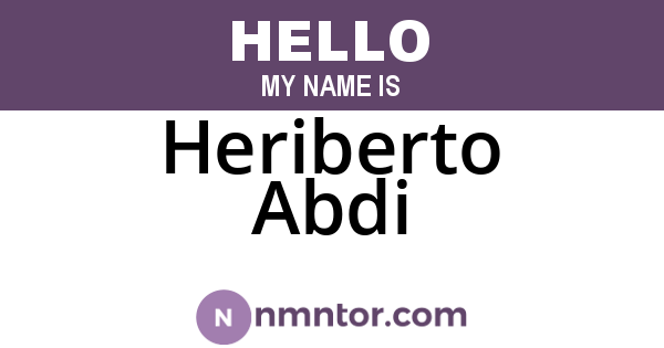 Heriberto Abdi