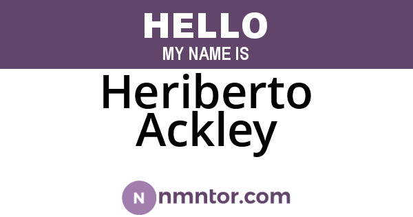 Heriberto Ackley