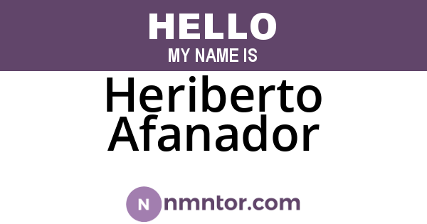 Heriberto Afanador