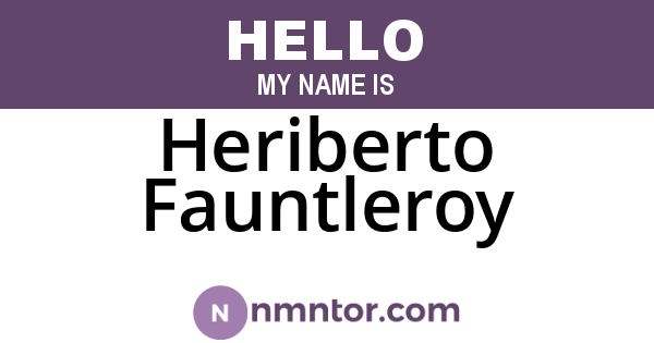 Heriberto Fauntleroy