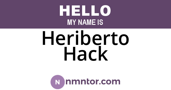 Heriberto Hack