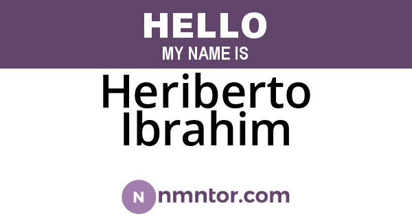 Heriberto Ibrahim