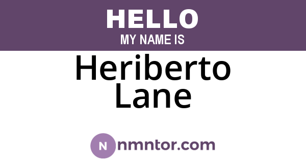 Heriberto Lane