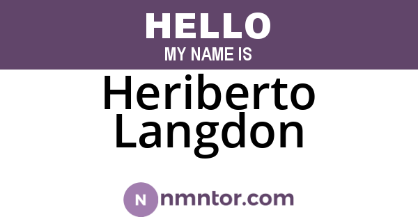 Heriberto Langdon