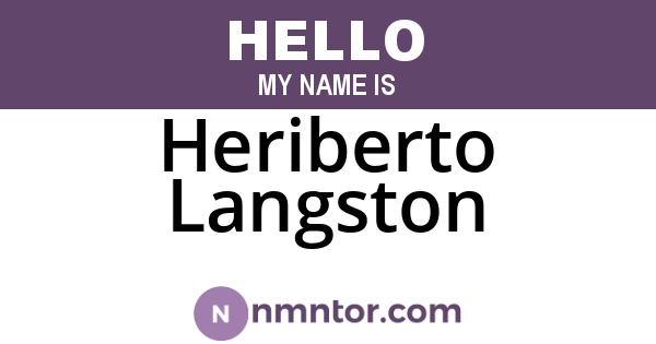 Heriberto Langston