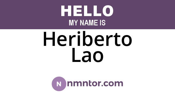 Heriberto Lao