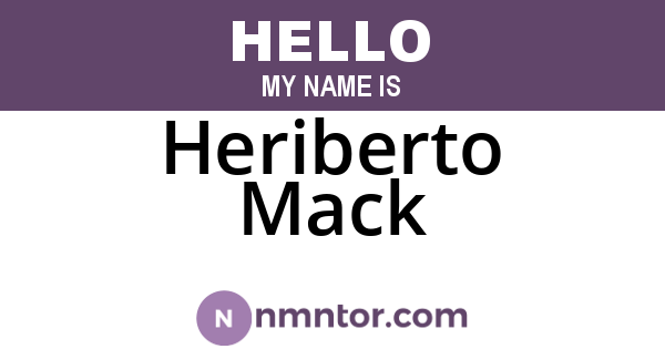 Heriberto Mack
