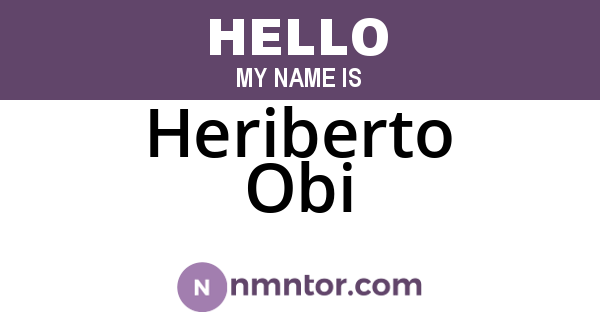 Heriberto Obi