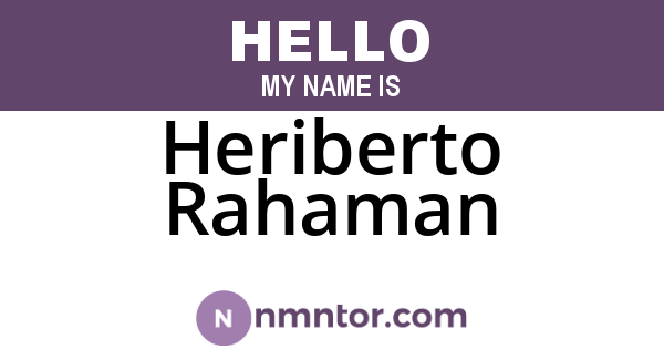 Heriberto Rahaman