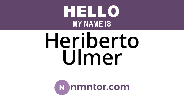 Heriberto Ulmer