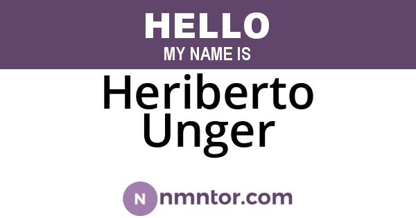 Heriberto Unger