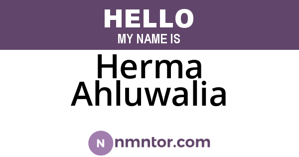 Herma Ahluwalia