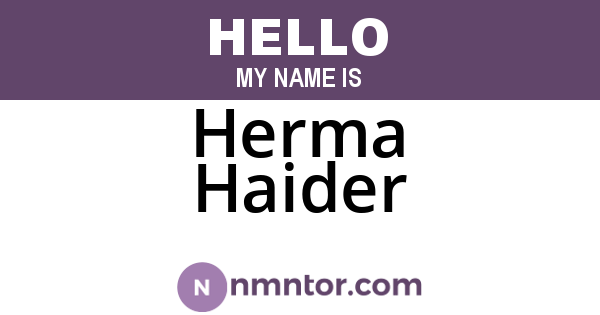 Herma Haider