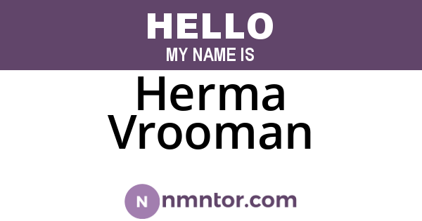 Herma Vrooman