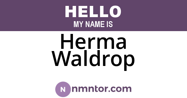 Herma Waldrop