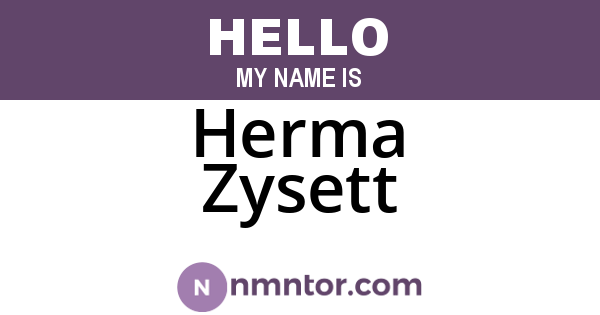 Herma Zysett