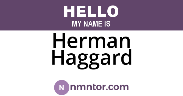 Herman Haggard