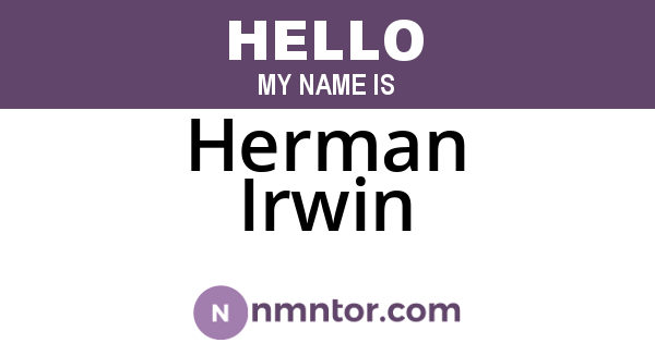 Herman Irwin