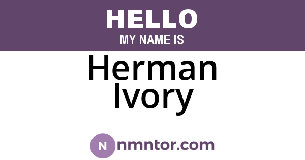 Herman Ivory