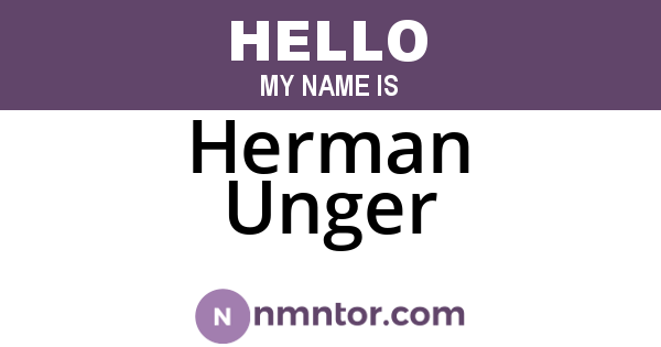 Herman Unger