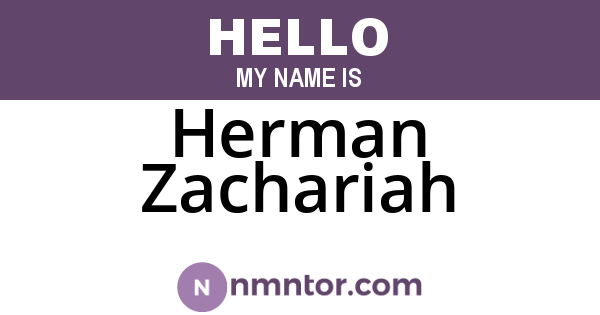Herman Zachariah