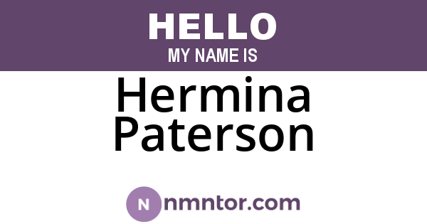 Hermina Paterson