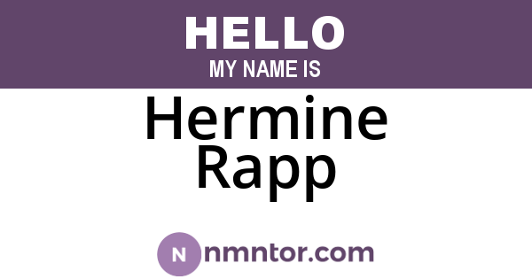 Hermine Rapp