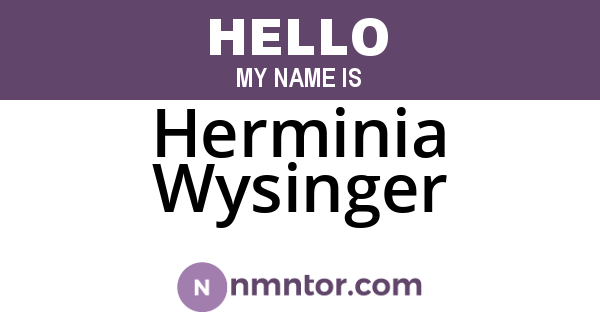 Herminia Wysinger
