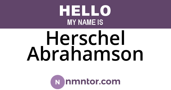 Herschel Abrahamson