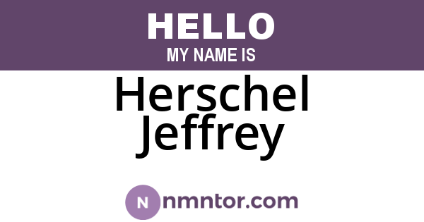 Herschel Jeffrey